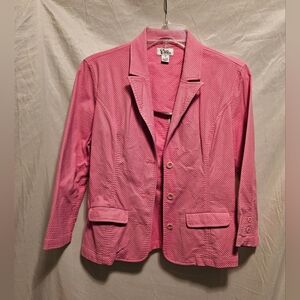 Lilly Pulitzer Vintage White Label Pink Textured Blazer, Size XS. Long Sleeves.